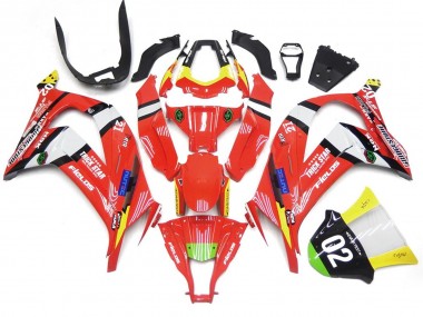 Red and Black w White 2016-2019 ZX10R Motorcycle Fairings