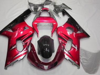 Red and Silver 2001-2003 GSXR 600-750 Motorcycle Fairings