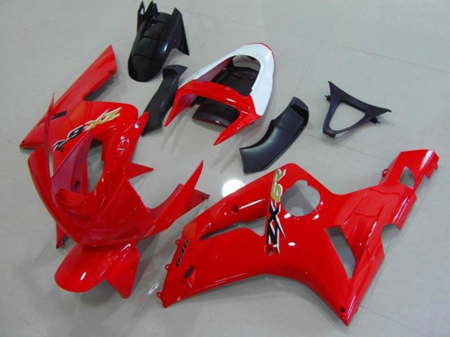 Red and White 2003-2004 ZX6R Motorcycle Fairings Red and White 2003-2004 ZX6R Motorcycle Fairings