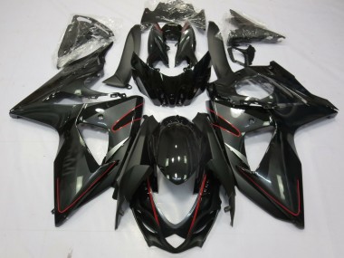 Silver Black and Red 2009-2016 GSXR 1000 Motorcycle Fairings