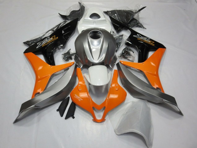 Silver White and Orange 2007-2008 CBR600RR Motorcycle Fairings Silver White and Orange 2007-2008 CBR600RR Motorcycle Fairings
