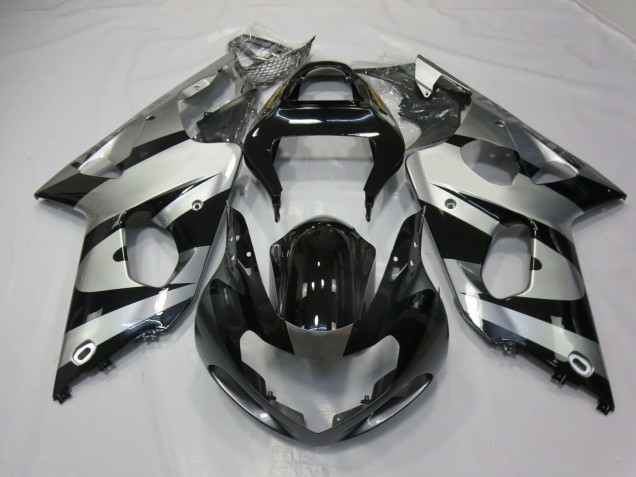 Silver and Black 2000-2002 GSXR 1000 Motorcycle Fairings Silver and Black 2000-2002 GSXR 1000 Motorcycle Fairings