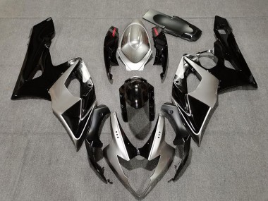 Silver and Black 2005-2006 GSXR 1000 Motorcycle Fairings