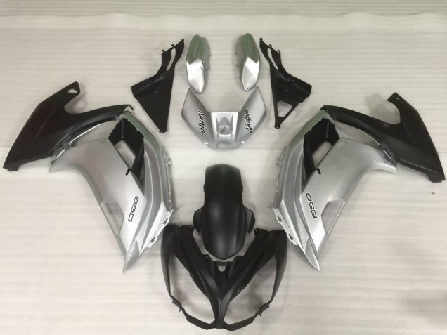 Silver and Black 2012-2016 Ninja 650R Motorcycle Fairings Silver and Black 2012-2016 Ninja 650R Motorcycle Fairings
