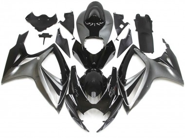Silver and Black Special OEM Style 2006-2007 GSXR 600-750 Motorcycle Fairings