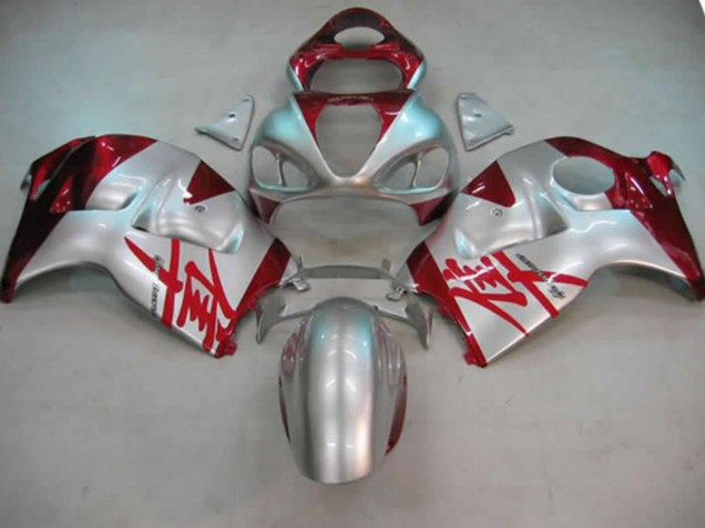 Silver and Red 1997-2007 GSXR 1300 Hayabusa Motorcycle Fairings Silver and Red 1997-2007 GSXR 1300 Hayabusa Motorcycle Fairings
