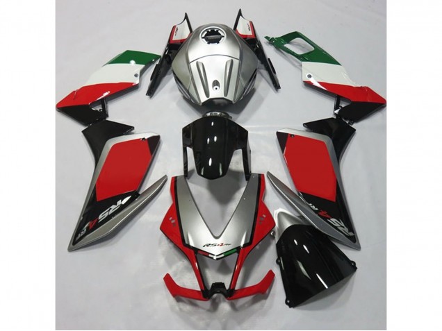 Silver and Red 2012-2015 RS4 125 Motorcycle Fairings Silver and Red 2012-2015 RS4 125 Motorcycle Fairings