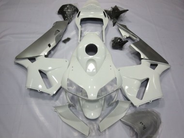 Silver and White 2003-2004 CBR600RR Motorcycle Fairings