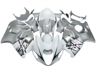 Silver and White Gloss OEM Style 1997-2007 GSXR 1300 Hayabusa Motorcycle Fairings