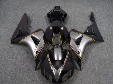 Silver with Yellow Pin Stripe 2006-2007 CBR1000RR Motorcycle Fairings