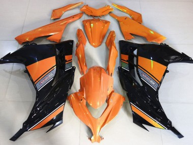 Sunrise Orange and Black 2013-2018 Ninja 300 Motorcycle Fairings