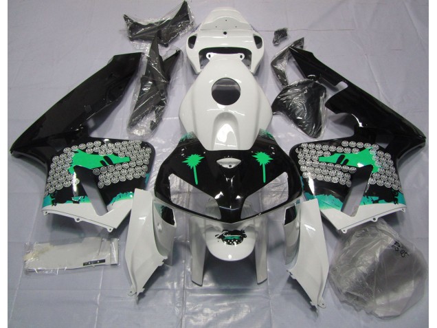 Turquoise Splatter on Gloss Black 2005-2006 CBR600RR Motorcycle Fairings Turquoise Splatter on Gloss Black 2005-2006 CBR600RR Motorcycle Fairings