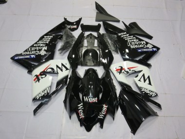 West White Black 2004-2005 ZX10R Motorcycle Fairings