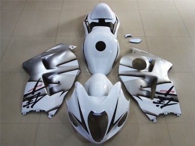 White & Shiny Silver 1997-2007 GSXR 1300 Hayabusa Motorcycle Fairings