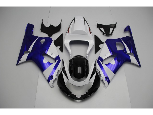 White and Blue 2001-2003 GSXR 600-750 Motorcycle Fairings White and Blue 2001-2003 GSXR 600-750 Motorcycle Fairings