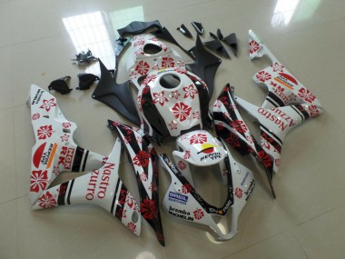 White and Red Nastro Azzurro 2007-2008 CBR600RR Motorcycle Fairings
