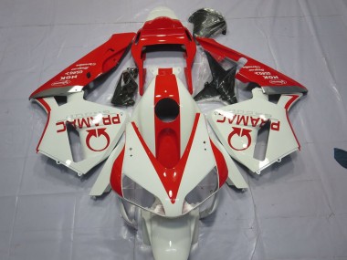 White and Red Pramac 2003-2004 CBR600RR Motorcycle Fairings