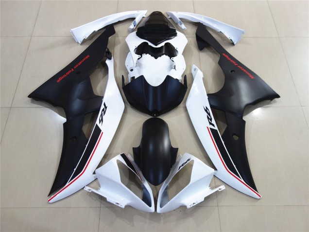 White with Black Custom OEM Style 2008-2016 R6 Motorcycle Fairings White with Black Custom OEM Style 2008-2016 R6 Motorcycle Fairings