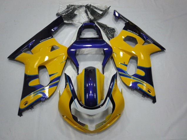 Yellow Blue 2001-2003 GSXR 600-750 Motorcycle Fairings Yellow Blue 2001-2003 GSXR 600-750 Motorcycle Fairings