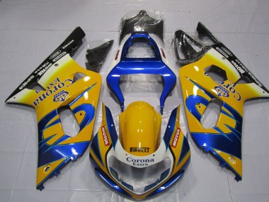 Yellow Corona 2001-2003 GSXR 600-750 Motorcycle Fairings