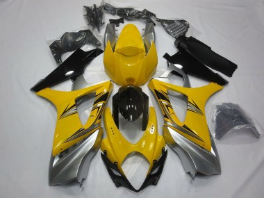 Yellow Silver 2007-2008 GSXR 1000 Motorcycle Fairings