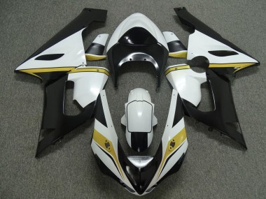 Yellow White and Black 2005-2006 ZX6R Motorcycle Fairings