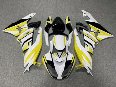 Yellow White and Black Zag 2009-2012 ZX6R Motorcycle Fairings
