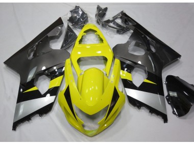 Yellow and Grey 2004-2005 GSXR 600-750 Motorcycle Fairings