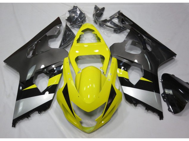 Yellow and Grey 2004-2005 GSXR 600-750 Motorcycle Fairings Yellow and Grey 2004-2005 GSXR 600-750 Motorcycle Fairings
