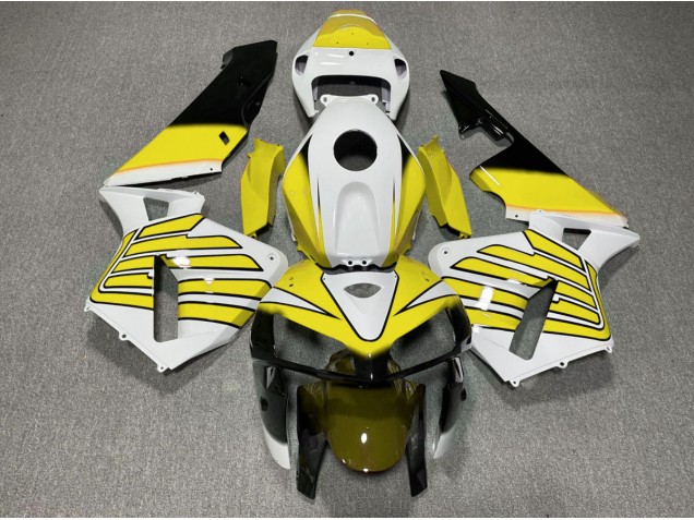 Yellow and White Wings 2005-2006 CBR600RR Motorcycle Fairings Yellow and White Wings 2005-2006 CBR600RR Motorcycle Fairings